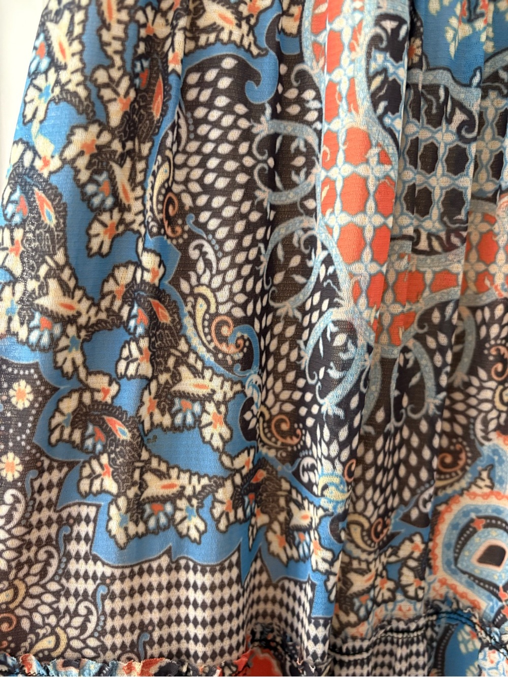 Anthropologie made in San Francisco Boho Maxi Sundress in Blue and Orange - Picture 5 of 5